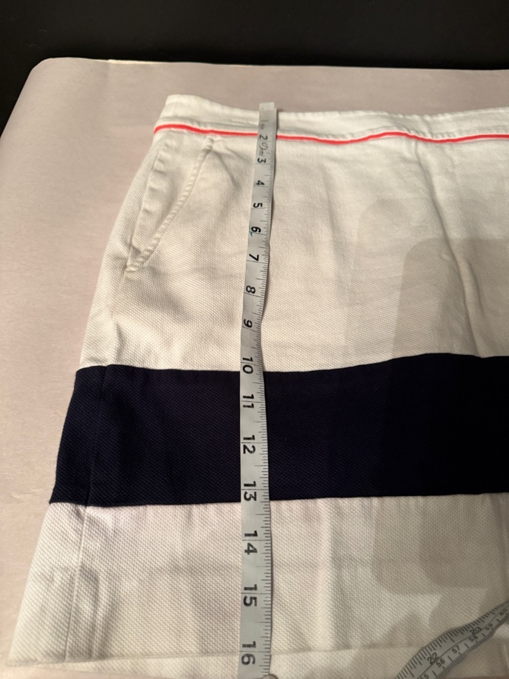Polo Golf Ralph Lauren White women  Mini Skort  Navy Stripe and Pink Accent Sz:8 - Picture 13 of 13